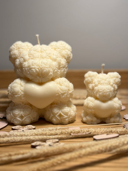 Rose bear candle